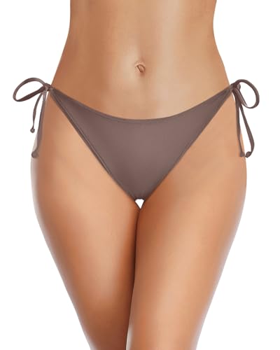 Image of Holipick Bikini Bottoms for Women String Bathing Suit Bottom with Moderate Coverage Low Waist Swim Bottom