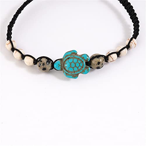 Pulsera de piedras naturales con tortuga marina 8mm miniatura 6