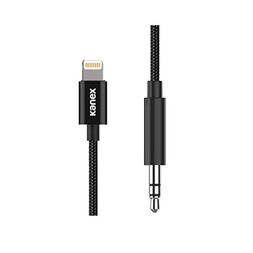 Kanex durabraid Cable de audio Apple Lightning a 3.5 mm Jack conector para Apple iPhone 7/7 Plus/8/8 Plus/X/XS/XS Max/XR [3 m Longitud I MFI Certificado I equipo Hi-Fi, coche, auriculares, etc]