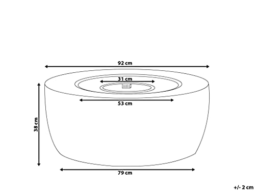 Stilvolle Feuerstelle Leichtbeton/Edelstahl hellgrau rund Modern Indus II – Bild 9