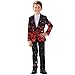 Yewattles Kids 2026 Fashion Suits for Boys 2 Piece Including Jacket,Pants and Tie Pockets for Festive Gatherings 6-14 Years Red Heart