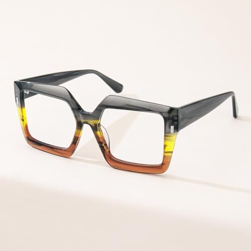 Image of VOOGLAM Oversize Square Blue Light Glasses for Women Men Anti Eyestrain Dry Eyes Computer Phone TV Eyewear Faustine