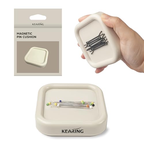 KEARING 8.5cm Square Magnetic Pin Cushion - Powerful Sewing Pin Holder