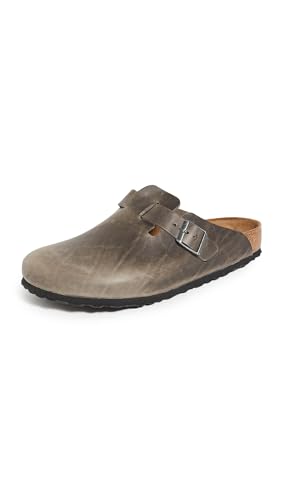 Birkenstock Men's Boston Soft Footbed Clogs, Iron, Grey, 10 Medium US