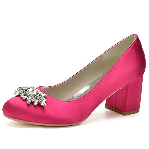 Chaussures satin rose à bout rond idéales pour un mariage en été