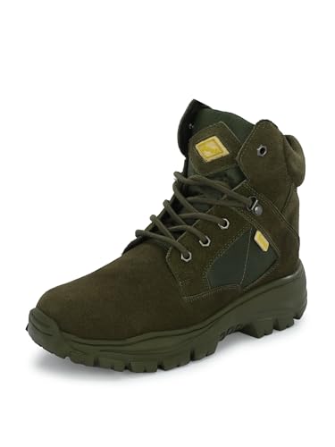 Image of Eego Italy Men's Genuine Leather Troop Aerolite 7.0 Military & Tactical Boot (Green) with Steel Toe Insert