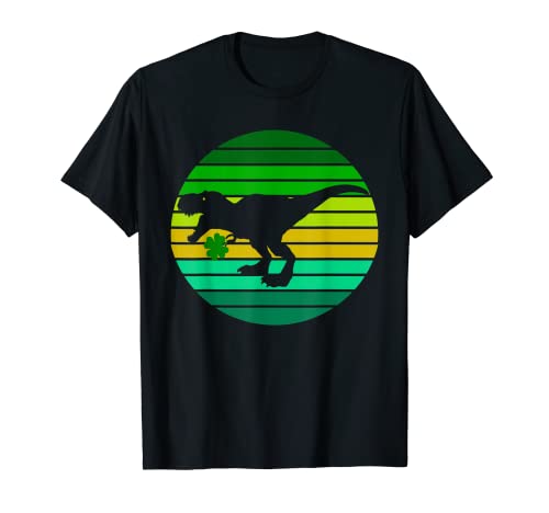 Dinosaurio saurio de la suerte del trébol del día de San Patricio T-Rex Camiseta