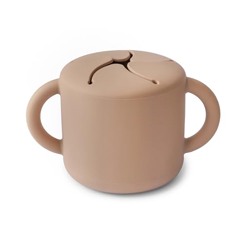Image of mushie Silicone Snack Cup | Spill Proof Food Container for Toddler and Baby (Natural)