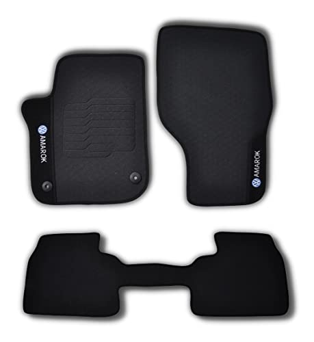 Jogo Tapete Amarok Todos Carro Borracha Volkswagen 3 Peças 2010 2011 2012 2013 2014 2015 2016 2017 2