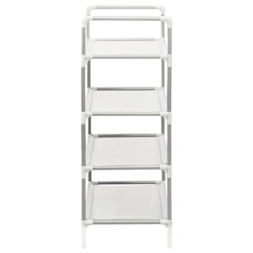 Étagère à Chaussures en Métal et Tissu Non Tissé, 4 Niveaux, Range Chaussures, Meuble Chaussure Entrée, Shoe Rack, Argent, 60 x 29 x 71 cm – Image 6