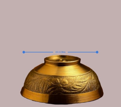 Image of NAVRANGINI Decorative Pure Brass Katori for Pooja, Festivals, Prasad & Desert | Small Multipurpose Prasadam Bowls for Pooja | Pooja Items Peetal Bowl, Pital Diya Chawal Kumkum Cups (Set of 4, 5.5 CM)