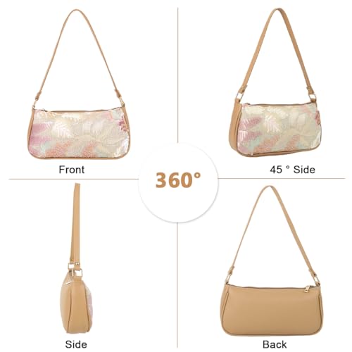 Image of PALAY Shoulder Bag for Woman Beaded Floral Square Sequin Bag Top Handle Underarm Shoulder Handbags