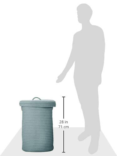 Wool Blend Hampers Lid With Hamper, Teal #TOP4