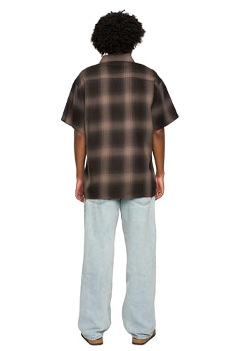 G-Style USA Western Casual Plaid Short Sleeve Button Up Shirt SS30 - Charcoal - Medium