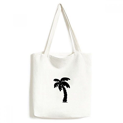 Sac fourre-tout lavable cocotier noir 33x40cm en impression textile haute définition