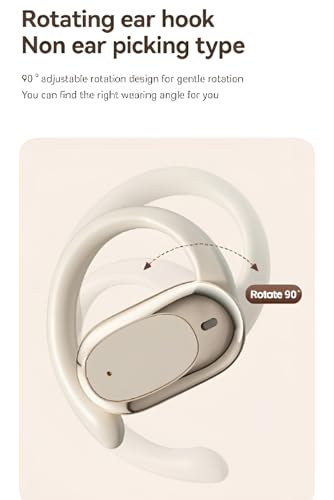 Image of S300 OWS Open Ear Wireless Earbuds with Display, ENC Mic for Crystal-Clear Calls, 60hr Playtime with Type-C Fast Charging, BT5.4 Gaming Bluetooth Earphones, Touch Control Sports Headphone. Black