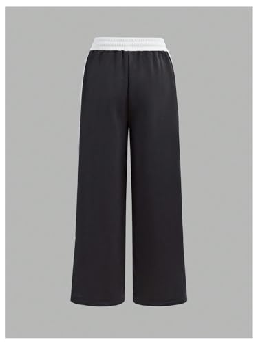 Girl's Striped Baggy Sweatpants Drawstring Waist Wide Leg Track Pants Workout Sports Trousers with Pockets2