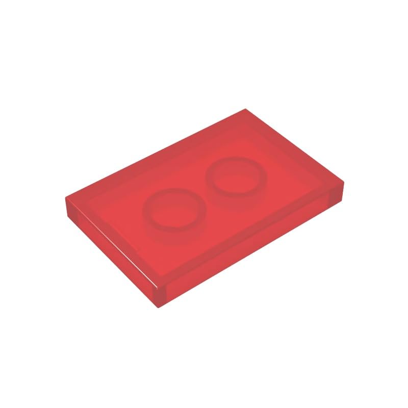 XYEIUGO GDS-1039 26603 Foundation Plate Tile 2x3, Trans Red, 50 PCS
