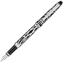 erofa Picasso 901 Amorous Feeling of Paris Fountain Pen Iridium Fine Nib, Black Silver Writing Pen
