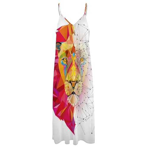 Robe été lion géométrique sans manches vêtement de plage confortable