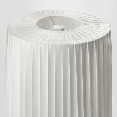Modern Floor Lamp - White Pleated Shade, Beech Wood Tripod Legs - Stylish Living Room, Bedroom or Office Lighting - Contemporary Design, Sturdy Wood Base, Soft Ambient Light