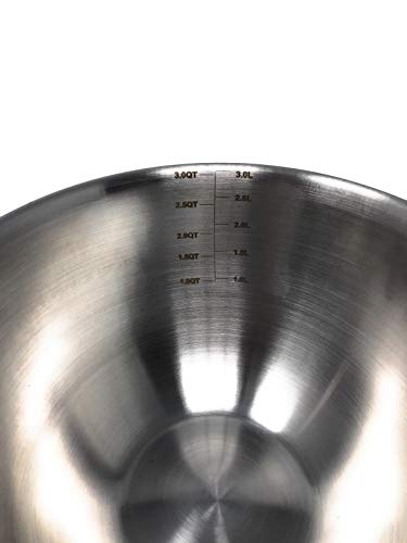 MGE, Mixing Bowl Stainless Steel, Mixing Bowl Large Stainless Steel Mixing Bowl with Nonslip Silicone Bottom - Image 3