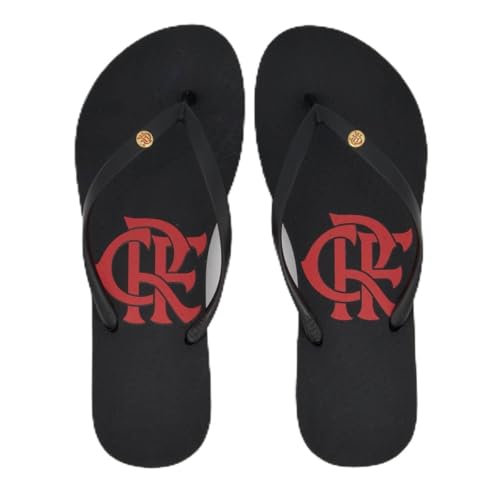 Chinelo Flamengo Basic CRF Feminino Preto e Vermelho 33-34