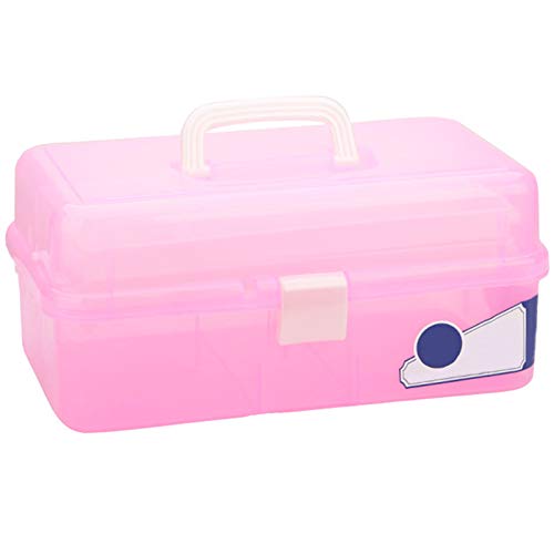 Pink Folding Toolbox Work Box Collapsible Toolbox Medicine Cabinet Manicure Toolbox Storage