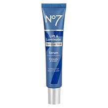 No7 Lift and Luminate Triple Action Face Serum Anti-Wrinkle Collagen Peptide Serum with Vitamin C, Brightening Emblica, Pro Retinol, Hyaluronic Acid & Hibiscus for Skin Firming 30ml