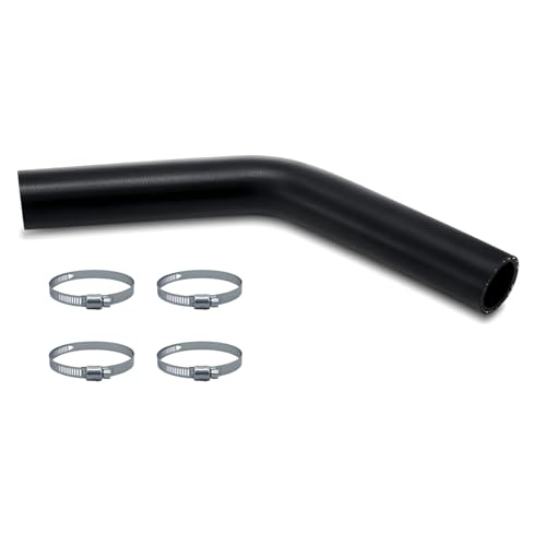 1 1/2" ID Gasoline Fuel Filler Neck Hose（45 Degree） with 4 Clamps - 15 7/8" Length Gas Tank Hose Replacement