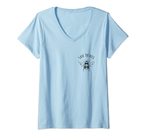 Mujer Save The Bees Bee - Tamaño de bolsillo (tamaño de bolsillo) Camiseta Cuello V