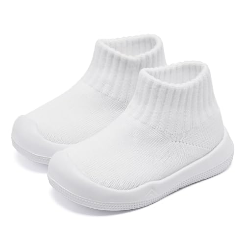 Image of Eashi Baby Boy Girl Non-Skid Indoor Infant Walking Shoes Breathable Warm Elastic Sock Shoes with Memory Sole Protect Toes Outdoor Sneakers