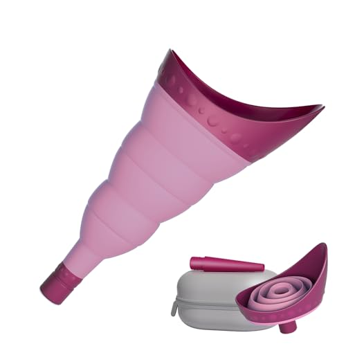 TRIPTIPS Pee Conch Foldable Female Urinal Device Portable Urinal for Women She Pee Cup for Women, Pee Funnel for Women Travel Stand to Pee Womens Urinal Funnel with Tube Case (D-Purple)