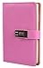 JunShop Lock Diary Combination Locking Journal Writing Notebook A5 Planner Agenda Personal Notepad Pink