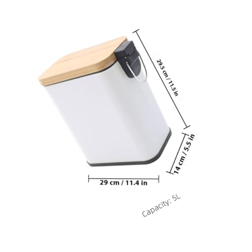 Caneca de basura con pedal y tapa, 5 L, blanca, plástico miniatura 7