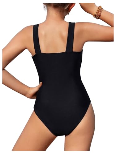 SHENHE Girl's Colorblock Cut Out One Piece Swimsuit Beach Sports Swimwear Bathing Suit2