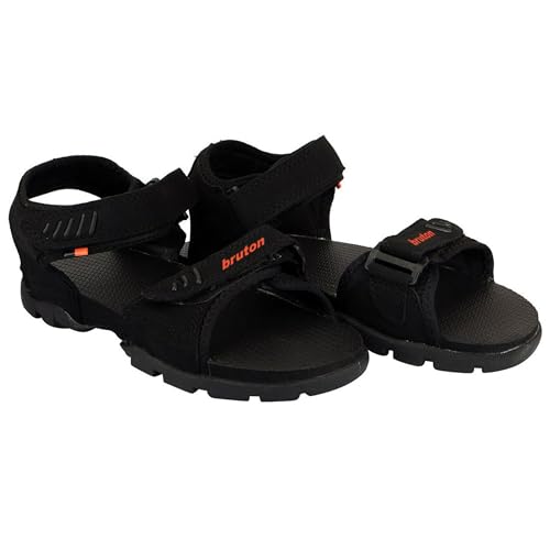BRUTON Sandals for Men's Lightweight Comfortable & Trendy Casual and Stylish Sandals for Walking, Working All Day Black - Size: 7
