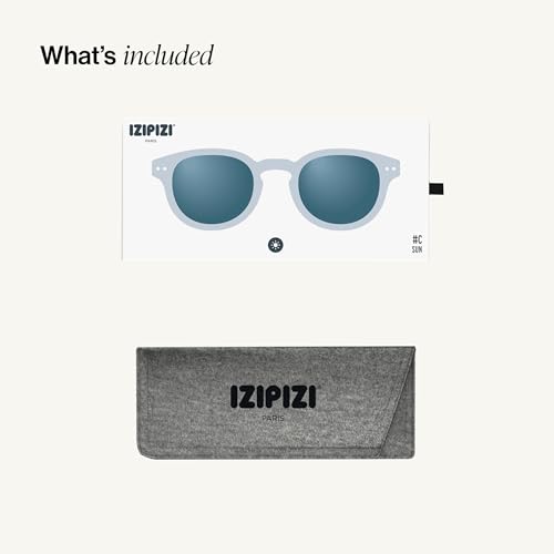 Image of IZIPIZI SUN #C Sunglasses Men & Women - Pantos with Biobased Frame, Anti-Scratch Grey Lenses, 100% UV Category 3 Protection