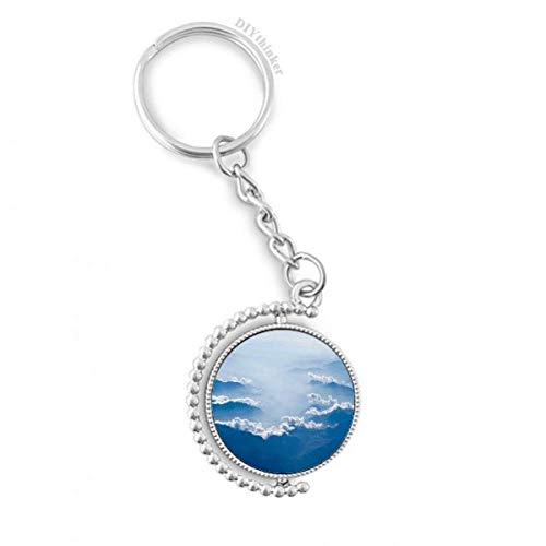 Porte-clé nuages ciel bleu blanc rotatif DIYthinker, une idée cadeau poétique