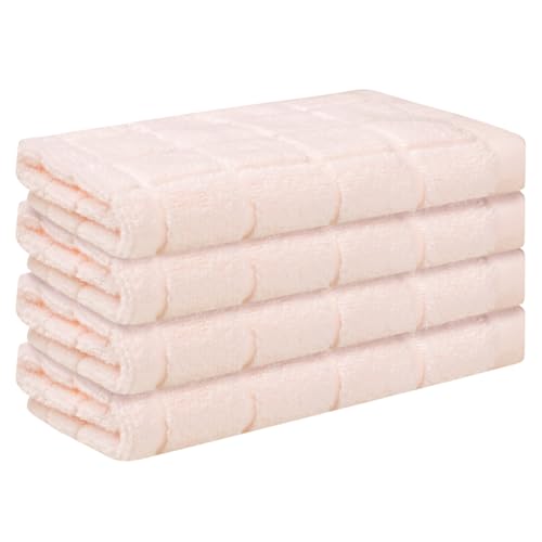 HMETOL Cotton Face Cloths, Plaid Pattern Washcloths Set, Highly Absorbent and Fast Drying Towels for Bathroom 13