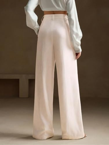 Image of GRECIILOOKS Women High Rise High Waist Trousers Flared Korean Style Formal Pants|Elegant Workwear for Office, College & Events