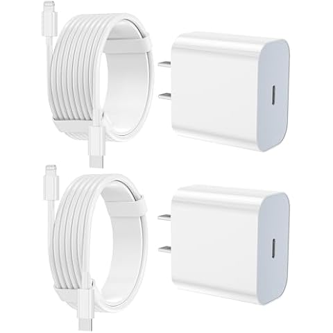 FEEL2NICE iPhone Fast Charger with 2 MFi Certified USB-C to Lightning Cables Cover