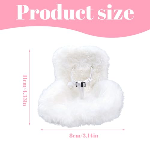 GXGM 1 Stück Geeignet für Plüschpuppe Auto Sicherheitssitz,Autositz für Puppen mit Weichem Pelzigem Kissen,Den Auto Innenraum Zubehör, Zur von 10–17cm Plüschpuppe(Weiße)
