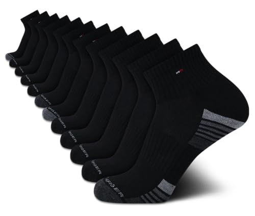 Best Men'S Shoes To Wear Without Socks - Top 5 Picks & Review 2 Tommy Hilfiger Mens Quarter Socks - 12 Pack Arch Support Cushioned Performance Stretch Athletic Ankle Socks for Men (7-12)