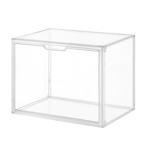 Gorocking フィギュアケース 透明収納ケース コレクションケース ディスプレイケース 27×18×22cm/36×22×27cm/40×25×30cm 積み重ね可能 前開き収納 大容量 雑誌 本 CD 小物整理 クリアケース (1, 40×25×30cm)