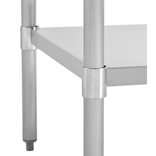 Image of Kratos Stainless Steel Kitchen Prep Table 30 inchx30 inch with Backsplash and Undershelf, NSF Worktable for Restaurants - 16ga /304SS