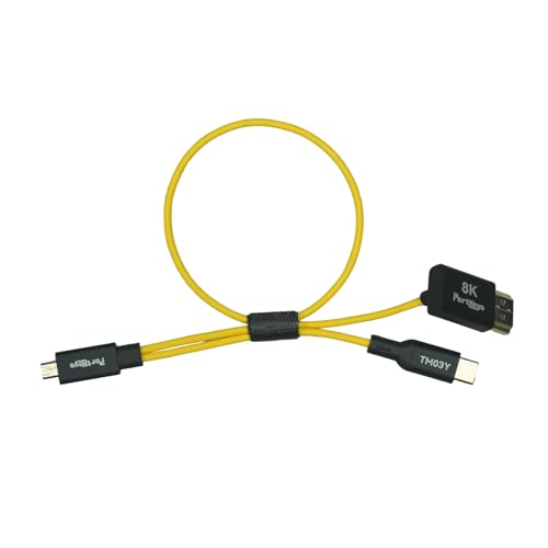 Portkeys Kabel HDMI 8K 48 Gbit/s High Speed ​​2,5 mm, średnica zewnętrzna, ultracienki kabel sterujący wideo HDMI 2.1, kompatybilny z LH7C do S0NY ZVE1/ZV-1/A9II/A6700/A7CII, CAN0N R5/R6II/R7/R8 itp
