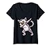 Femme Lémurien En Peluche T-Shirt avec Col en V