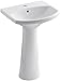 KOHLER K-2362-1-0 Cimarron Pedestal Bathroom Sink with Single-Hole Faucet Drilling, White