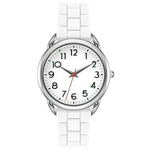 Bisley Women Watch White Silicone Watch Arabic Dial Easy to Read Watch